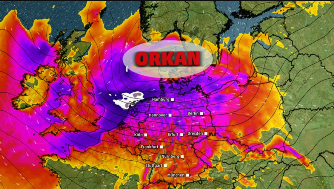 Amtliche Wetterwarnung des DWD! Orkan erreicht Deutschland! Hier wird es besonders gefährlich